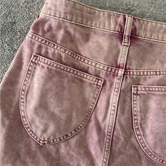 Free People We The Free Bailey Fray Hem Pink Denim Mini Skirt Size 25 - Picture 6 of 6